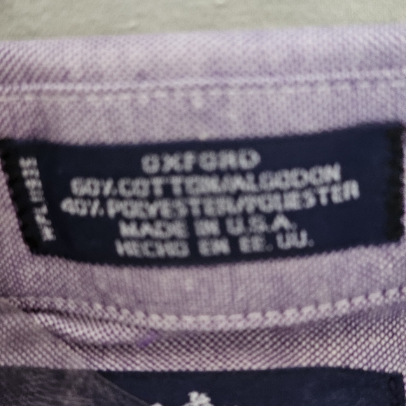 STAFFORD CHAMBRAY WRINKLE FREE LONG SLEEVE BUTT SHIRT X TALL 18 PURPLE NEW TAGS - Picture 4 of 8